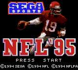 NFL 95 title screen for Sega Game Gear